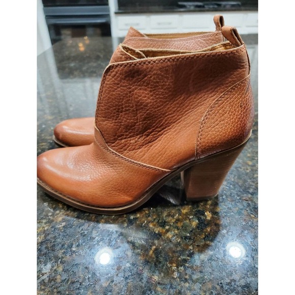 Lucky Brand Women's Ehllen Tan Leather Heeled Ankle Booties Size US 8.5M - Picture 4 of 12